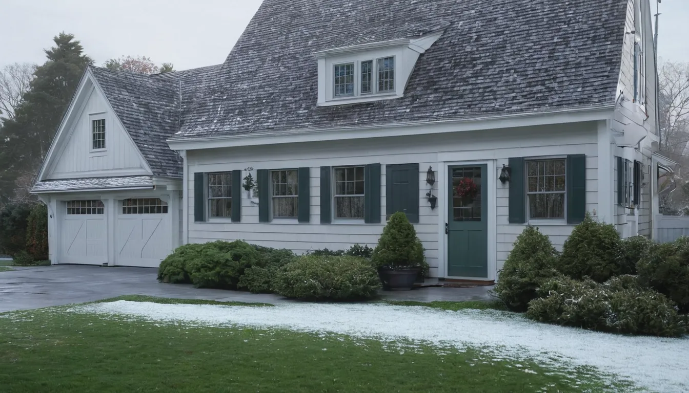 A tidy garage door on a Attleboro home on a crisp winter morning